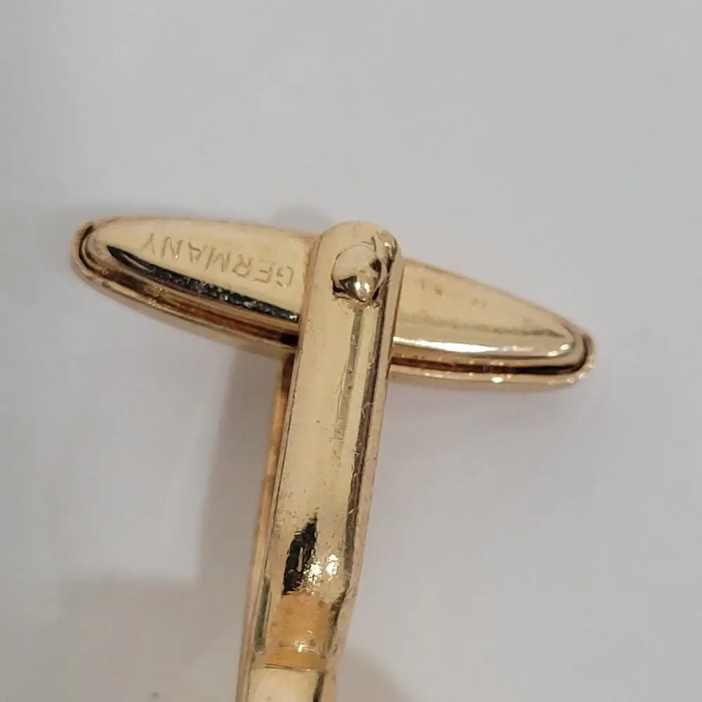 Single Only 1 Christian Dior CD Gold Tone Logo Round Cufflink Vintage Authentic